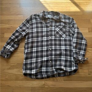 H&M Black and White Plaid Casual Button Down Shirt